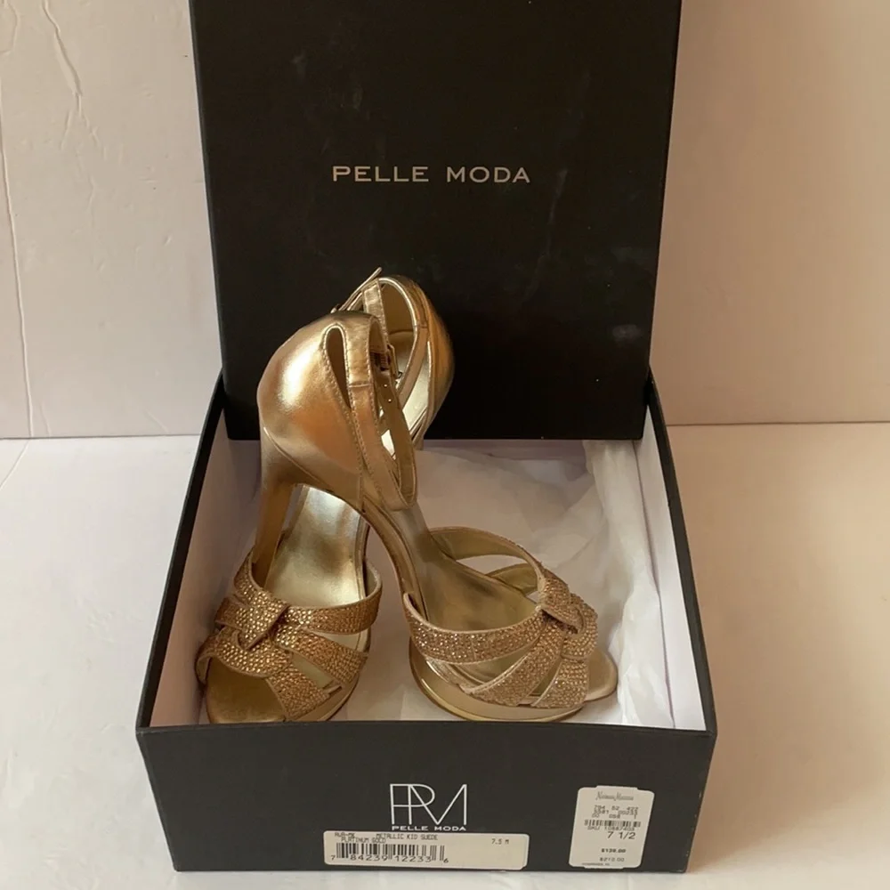 Pelle Moda metallic platinum gold heels - Picture 2 of 8